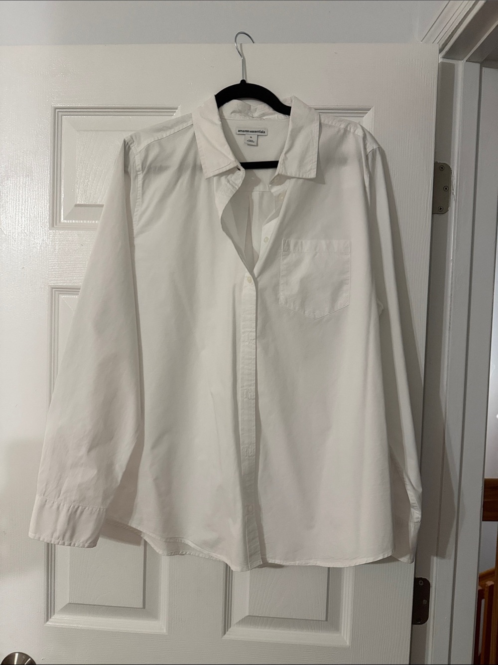 Women’s Amazon Essentials White Classic Button-Up Dress Shirt
